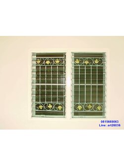 เหล็กดัดพร้อมมุ้งลวด หน้าต่าง