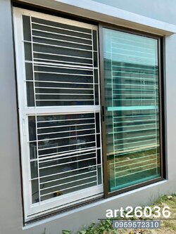 เหล็กดัด สีขาว ประตู บานเลื่อน