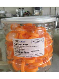 25 mm. 0.45 um PTFE Syringe filter (Hydrophobic) (100/pk) P/N 2.CF3201.0001