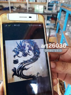 เหล็กดัดสีอบ สั่งทำพิเศษ ลายมังกร ลายปลา