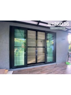 เหล็กดัด สไตล์โมเดิร์น ประตู หน้าต่าง พร้อมมุ้งลวด กระจกสี