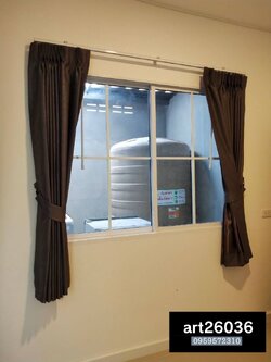 ผ้าม่านโทนสีดำ หน้าต่าง ประตู เหล็กดัด มินิมอล