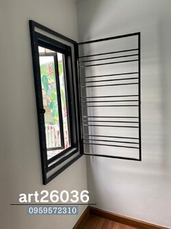 เหล็กดัดสีดำ หน้าต่าง เปิด-ปิด กระทุ้ง ระบายอากาศ