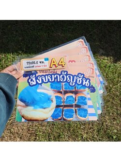 ชุดป้ายเมนู A4 ขนมปังนึ่ง 5 แผ่น | ไส้สังขยาใบเตย, สังขยาชาไทย, สังขยาอัญชัน, ไก่หยองพริกเผา, ปูอัดมายองเนส | เพิ่มยอดขายร้านของคุณทันที! | รหัส 4119