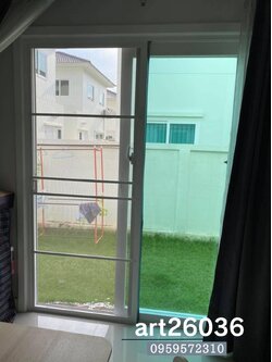 เหล็กดัด หน้าต่างกระจกบานเลื่อน มินิมอล