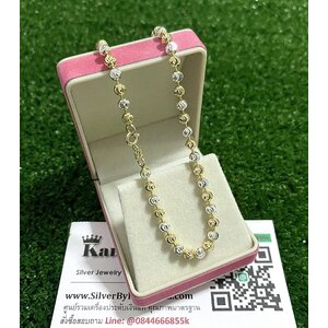 สร้อยคอเงินแท้ 2 กษัตริย์ หนา 4 มิล ยาว 18 - 24 นิ้ว