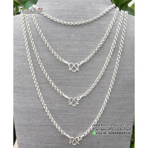 สร้อยคอเงินแท้ ลายห่วงคู่