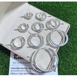 ต่างหูเงินแท้ แบบห่วง เงินล้วน