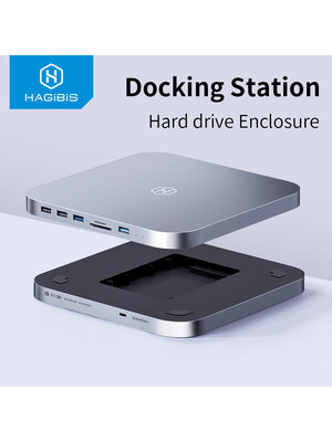 [ออกใบกำกับภาษีได้]พร้อมส่งจาก กทม Hagibis MC25pro dp HD USB C Hub สำหรับ Mac Mini M1 M2 HDD Enclosure 2.5 SATA NVME M.2 SSD HDD Case