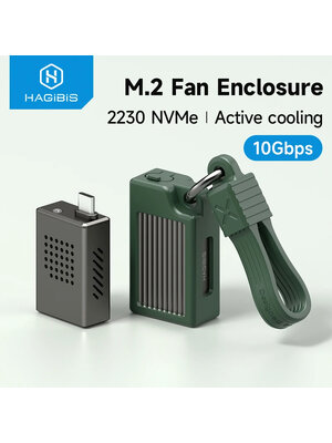 [ออกใบกำกับภาษีได้]พร้อมส่งจาก กทม ออกใบกำกับภาษีได้ Hagibis MC16 2230 M.2 NVMe SSD Enclosure with Cooling Fan for iPhone 16 15 Pro Max ProRes, USB 3.2 Gen2