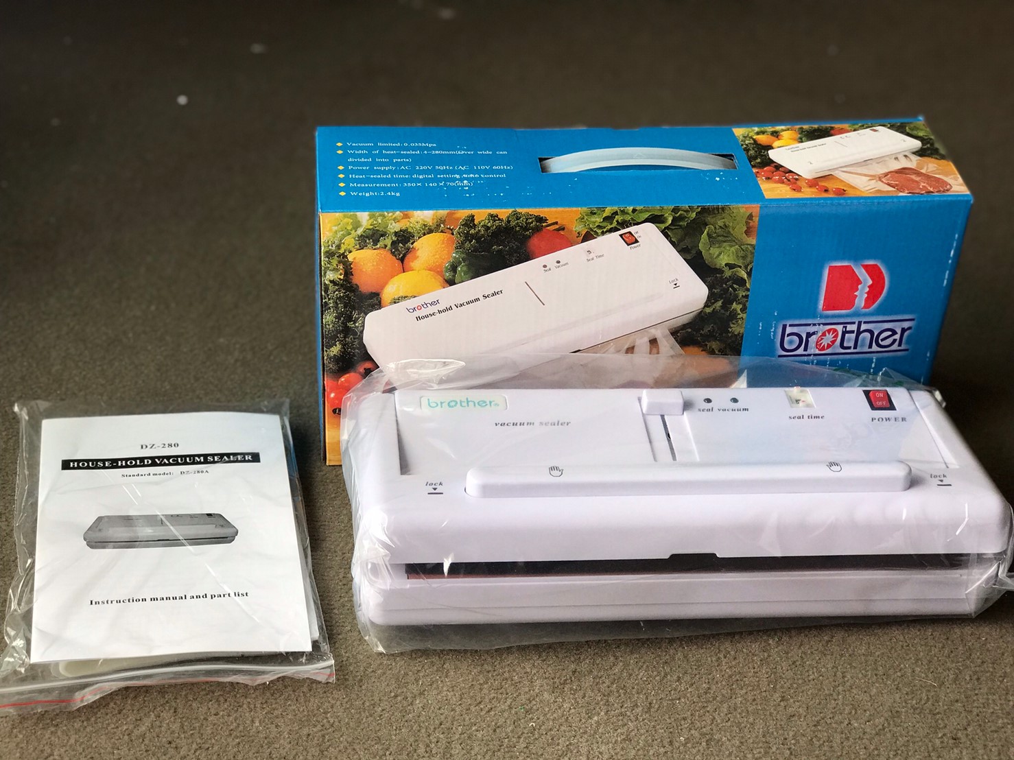 เครื่องซีลสูญญากาศ BROTHER รุ่น DZ-280A (ราคายังไม่รวมภาษีมูลค่าเพิ่ม)