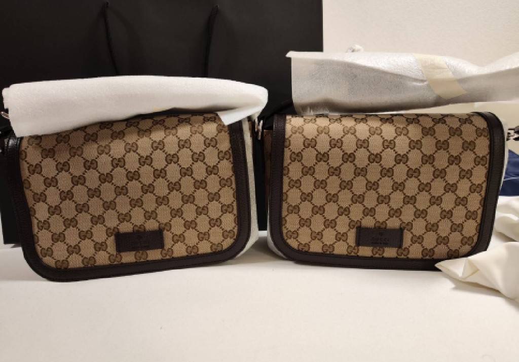 New Gucci Canvas Flap Messenger Bag
