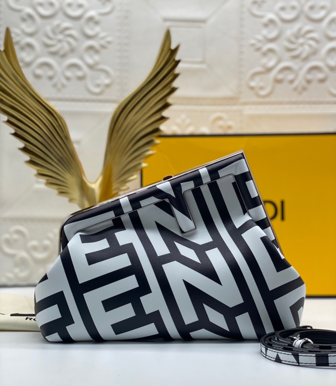 Fendi FIRST SMALL Two-tone leather Fendi Roma Capsule bag