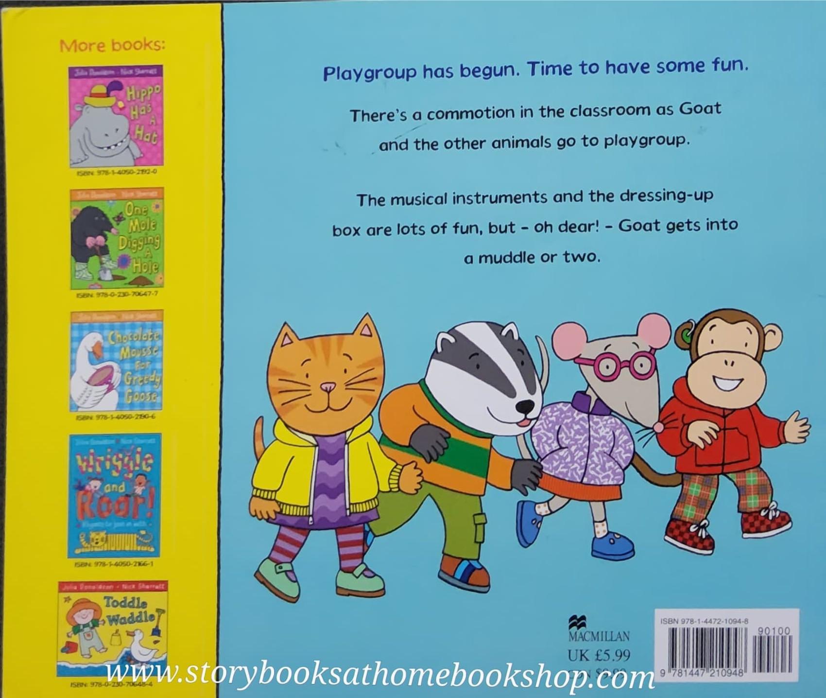 หนังสือนิทานปกอ่อน** ♥️GOAT GOES TO PLAYGROUP BY JULIA DONALDSON.NICK SHARRATT♥️