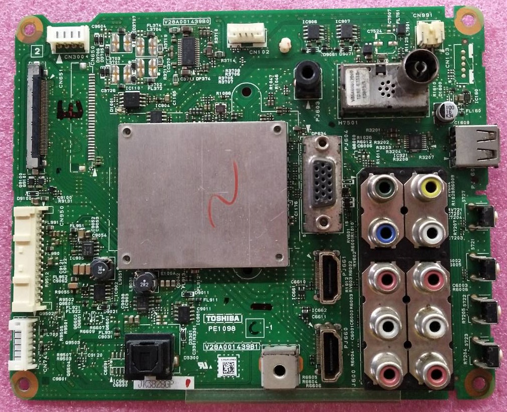 เมนบอร์ดทีวี TOSHIBA โตชิบา ใช้กับรุ่น 40PU200T เบอร์จอ S