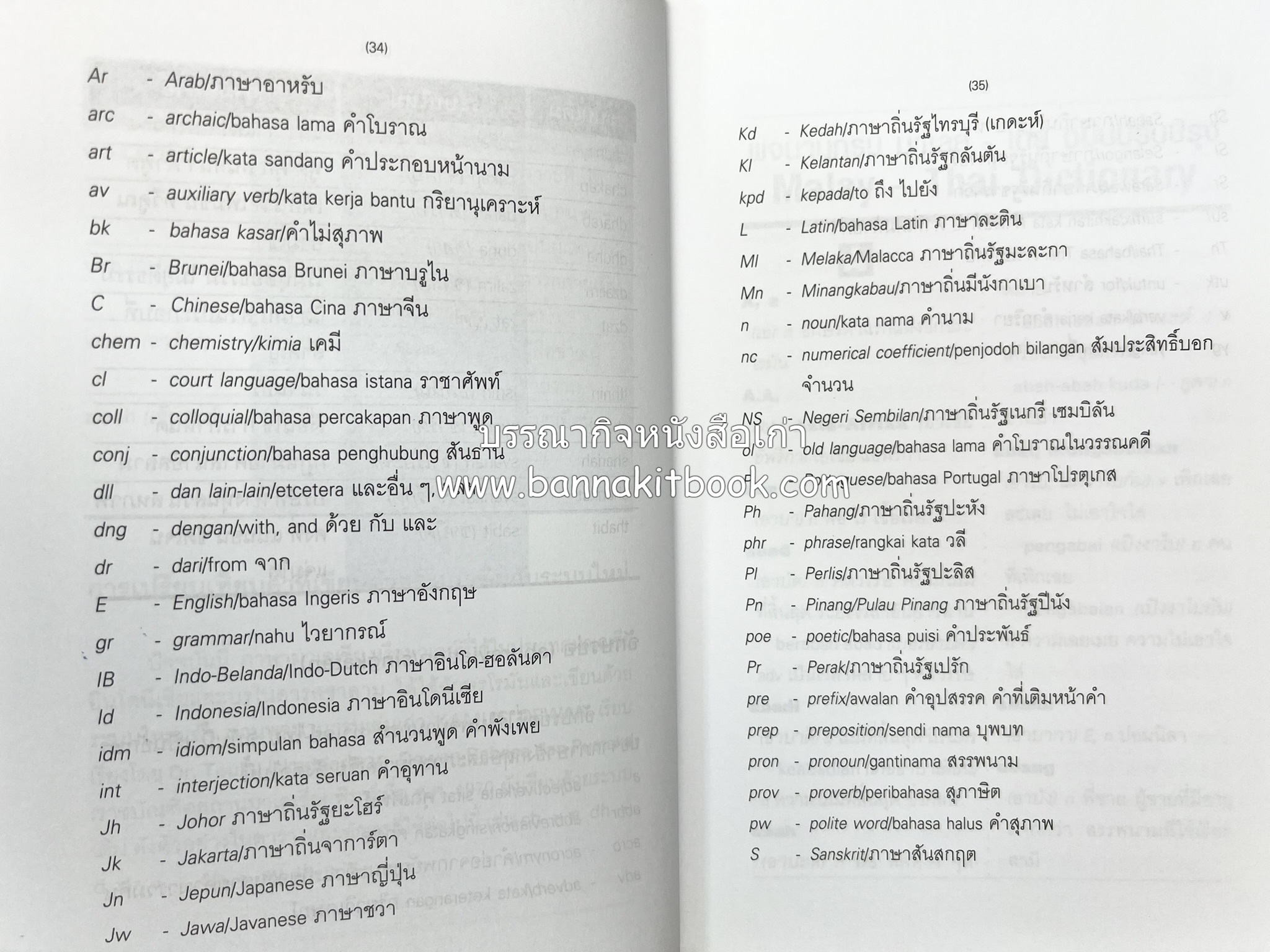 พจนานุกรมมาเลย์-ไทย ฉบับปรับปรุง (Malay-Thai Dictionary) โดย : รศ.ดร.วิเชียร ตันตระเสนีย์.