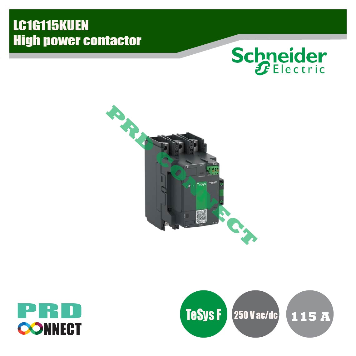 LC1G115KUEN, High power contactor, Schneider
