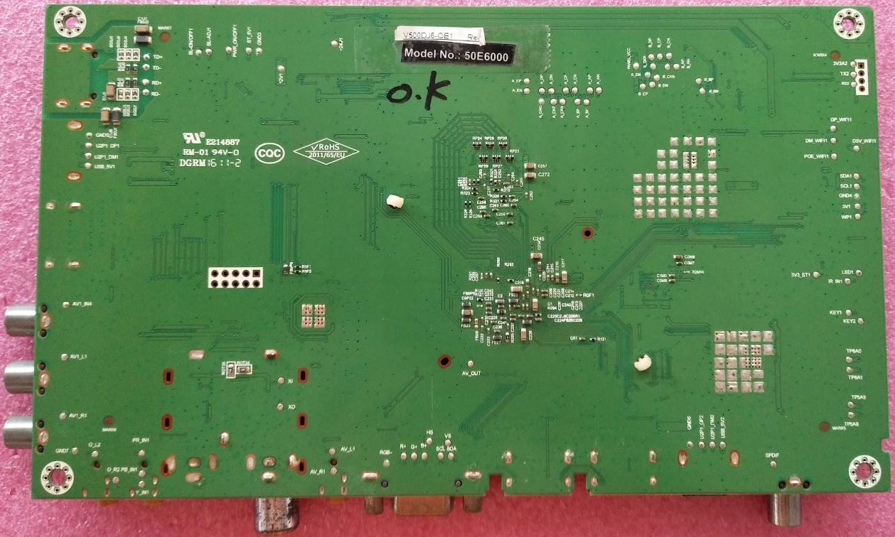 เมนบอร์ดทีวี SKYWORTH สกายเวิร์ท รุ่น50E6000 พาร์ท5800-A8R35T-0P00 เวอร์ชั่นทีบาร์ V500DJ6-QE1