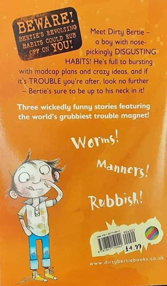 หนังสือวรรณกรรมเยาวชน แนะนำ** ** หนังสือนิทานปกอ่อน** 🍅🍓DIRTY BERTIE :WORMS! BY DAVID ROBERTS.ALAN MACDONALD