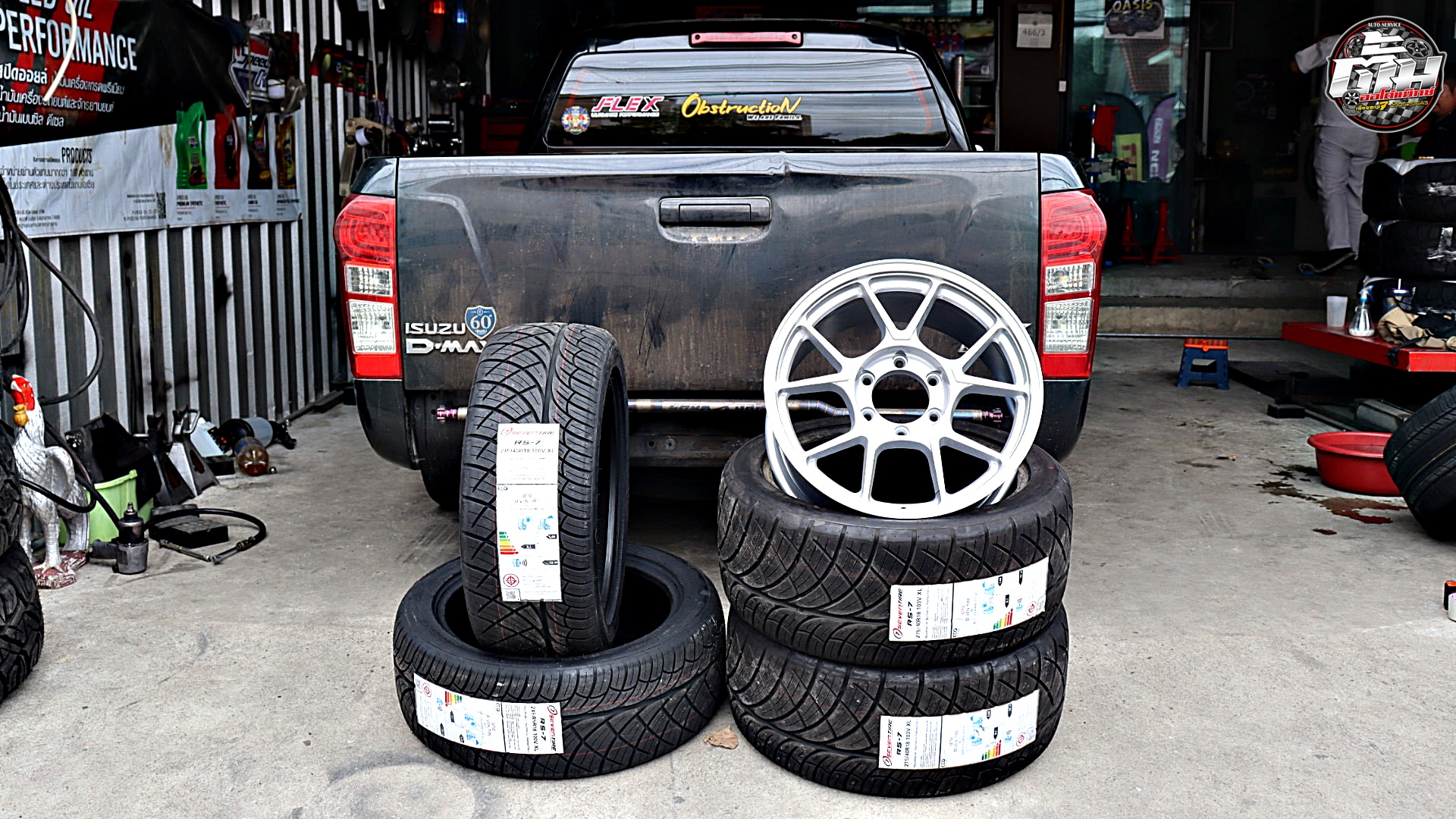 ISUZU D-MAX เปลี่ยนล้อยาง ล้อ JP Racing Wheels TC005 ขอบ18นิ้ว ยาง SEVEN Tire RS-7 F 245/45R18 100V R 275/40R8 103V