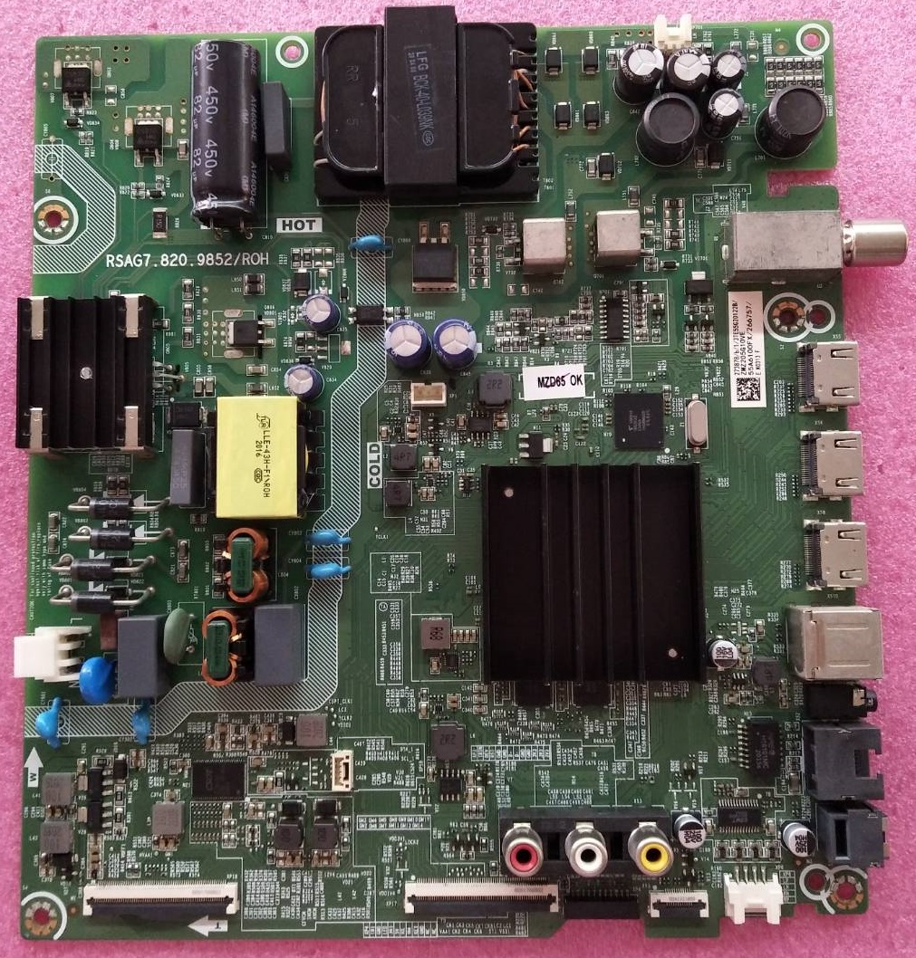 เมนบอร์ดทีวีไฮเซน ( HISENSE) ของแท้ถอดจากเครื่อง รุ่น55A7100F 55E6F พาร์ทRSAG7.820.9852/ROH