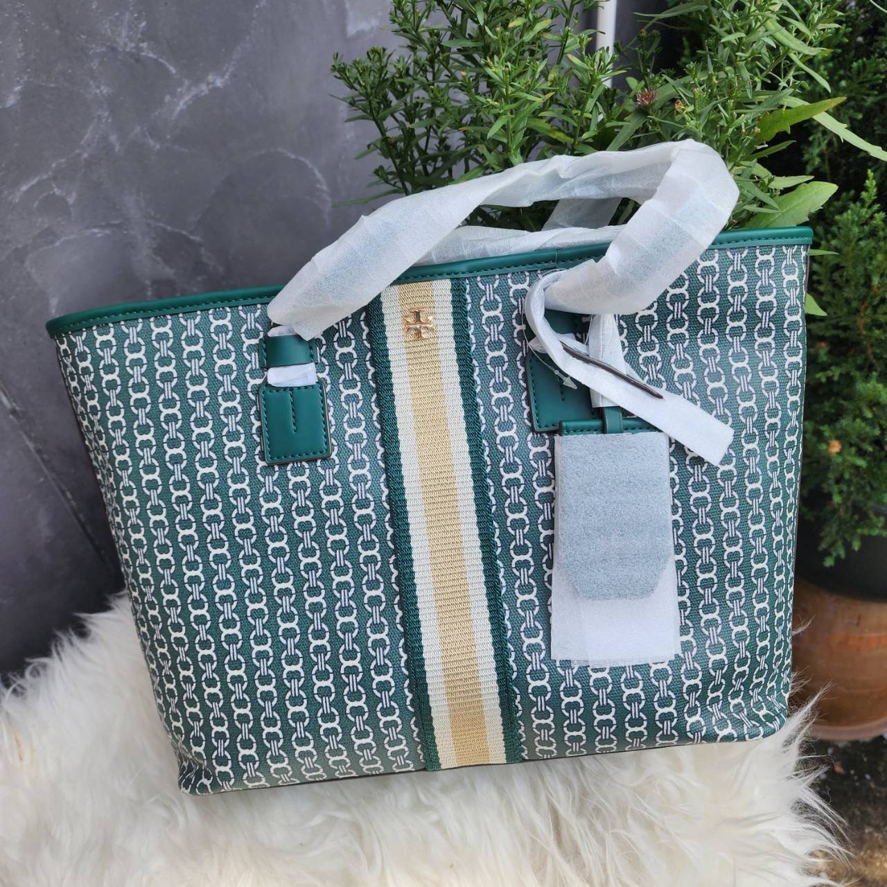 พร้อมส่ง NEW TORY BURCH Gemini Link Canvas Small Tote มีสายยาว