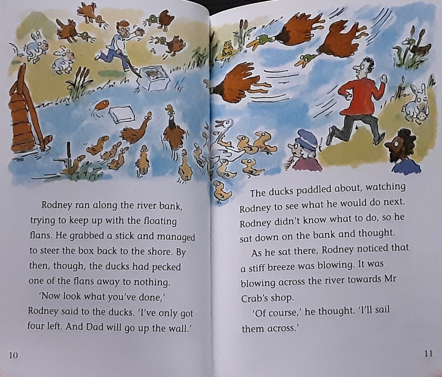 หนังสือนิทานปกอ่อน** 🍅🍓FLANS ACROSS THE RIVER BY NICK WARBURTON