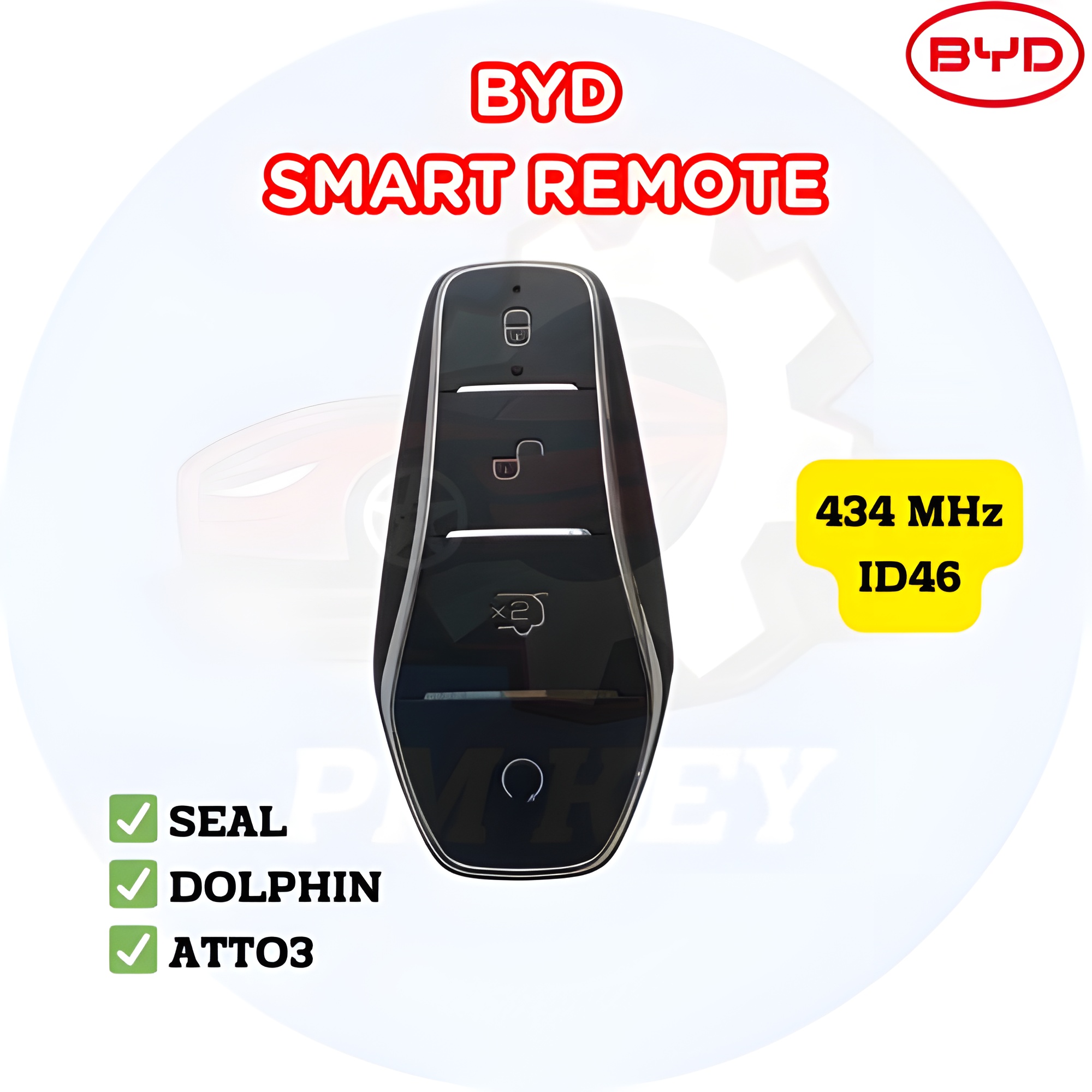 กุญแจรีโมทอัจฉริยะสำหรับรถยนต์ BYD รุ่น SEAL, DOLPHIN, ATTO3 ปี 2022 - 2024