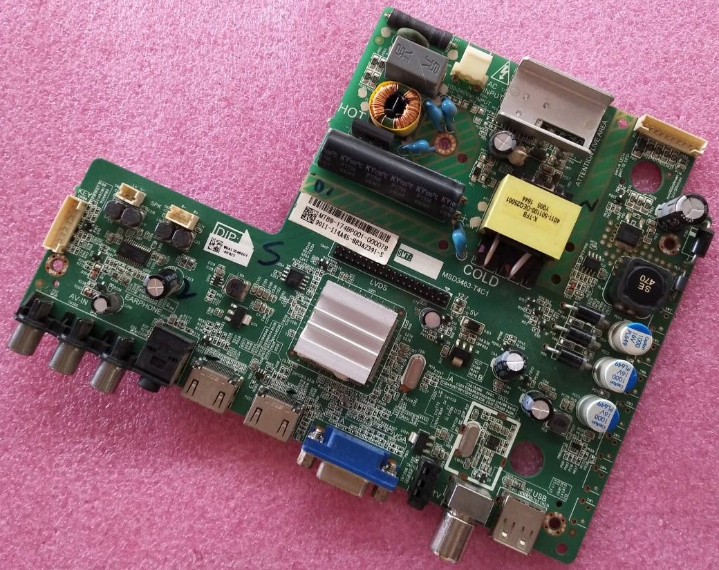 วันบอร์ดทีวี ฟิลลิปส์ PHILIPS ของแท้ถอดจากเครื่อง ใช้กับรุ่น 32PHT5200S/67 พาร์ท MSD3463-T4C1 ทีคอน 6870C-0442B เวอร์ชั่นเบอร์จอLC320DXY(SJ)(A7)