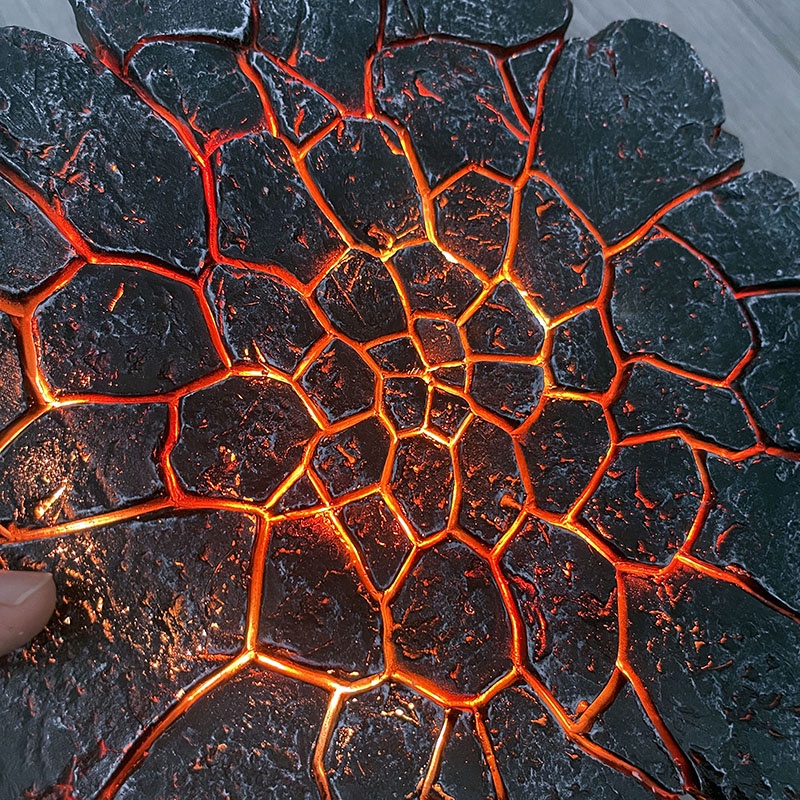 GK Resin Diorama cracked ground light up งานเรซิ่น ฐานฉากพื้นแตก (ใหญ่22cm) (มีไฟ)