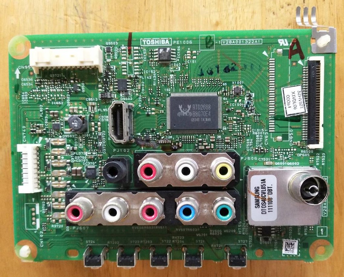 Main Board TOSHIBA (เมนบอร์ด โตชิบา) อะไหล่แท้/ของถอด ใช้กับรุ่น 32HV10T