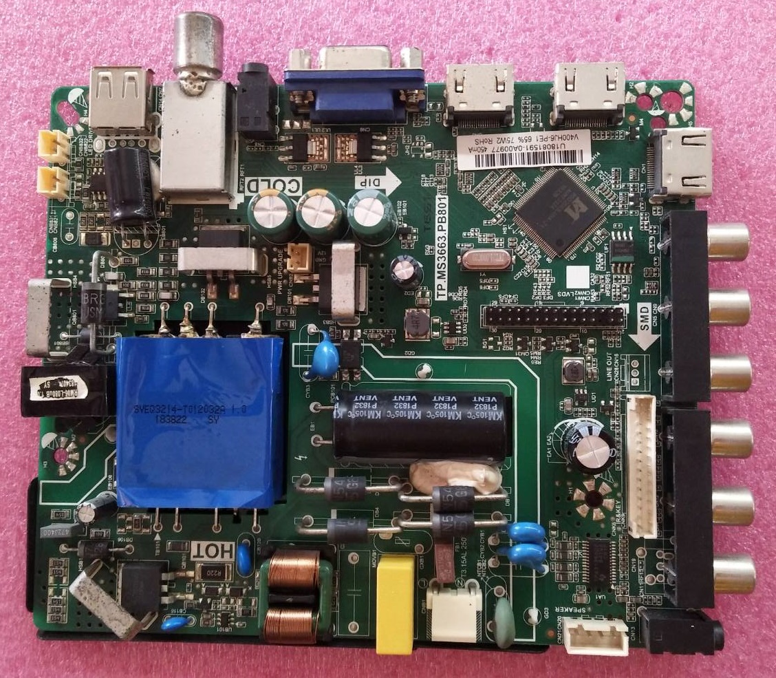 วันบอร์ดทีวี นาโน NANO ของแท้ถอดจากเครื่อง รุ่นLTV-4001 พาร์ทTP.MS3663.PB801 เบอร์ทีบาร์V400HJ6-PE1