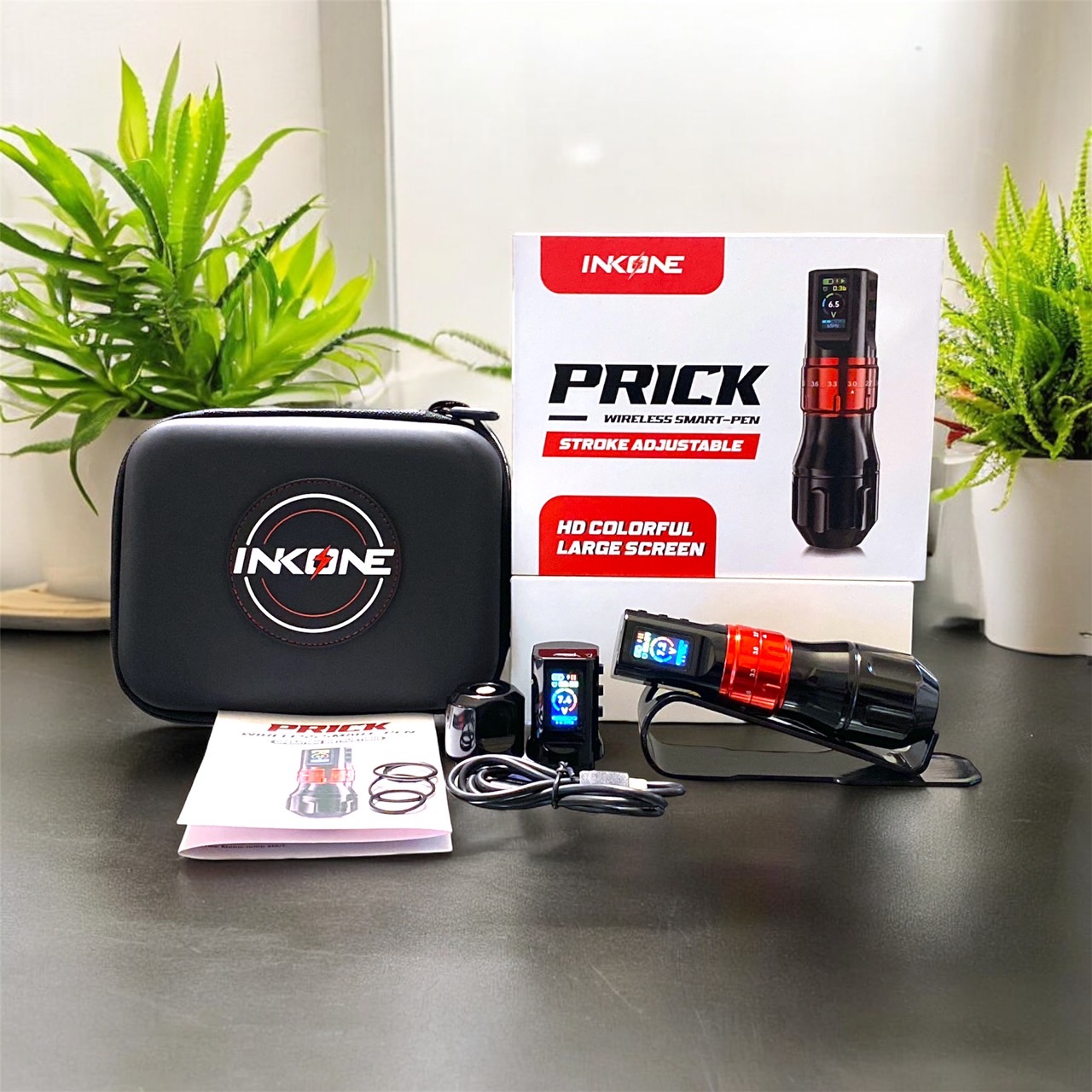INKONE PRICK เครื่องสักฮอคเพนไร้สาย ปรับสโตกได้