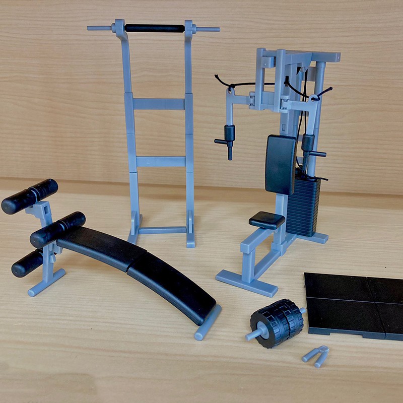 กาชาปอง เซท(4ชิ้น) เครื่องออกกำลังกาย ประกอบฉาก ของแท้ ญี่ปุ่น บันได Gashapon Exercise Equipment Scene BANDAI