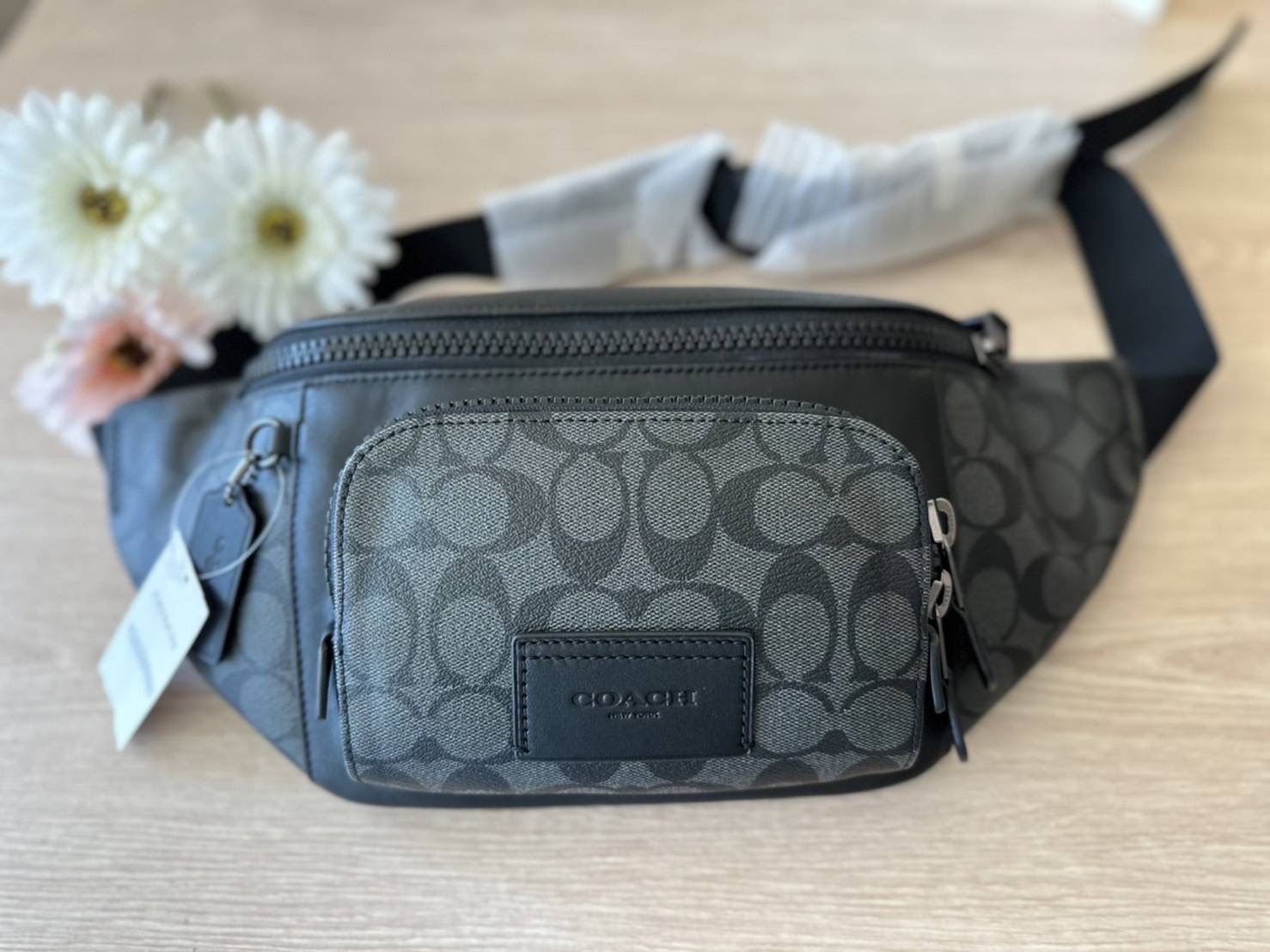 New Coach Track Belt Bag In Signature Canvas