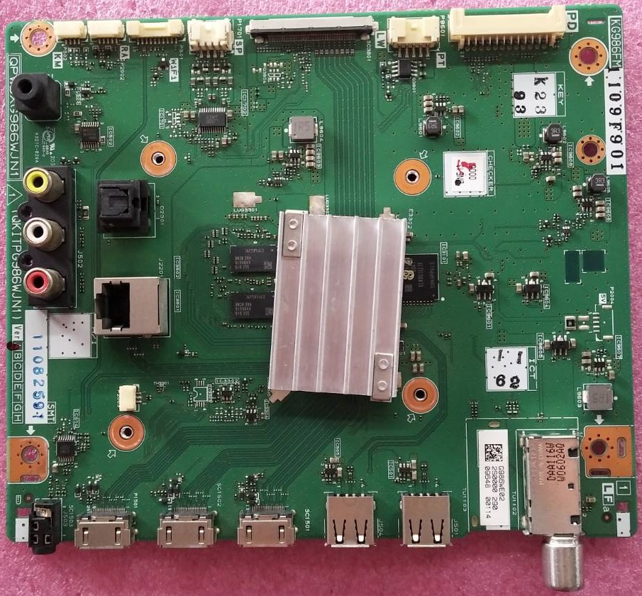 เมนบอร์ดทีวี ชาร์ป SHARP อะไหล่แท้/ของถอดจากเครื่องพร้อมใช้งาน ใช้กับรุ่น 4T-C60BK1X พาร์ทติดบอร์ดQPWBXG986WJN1