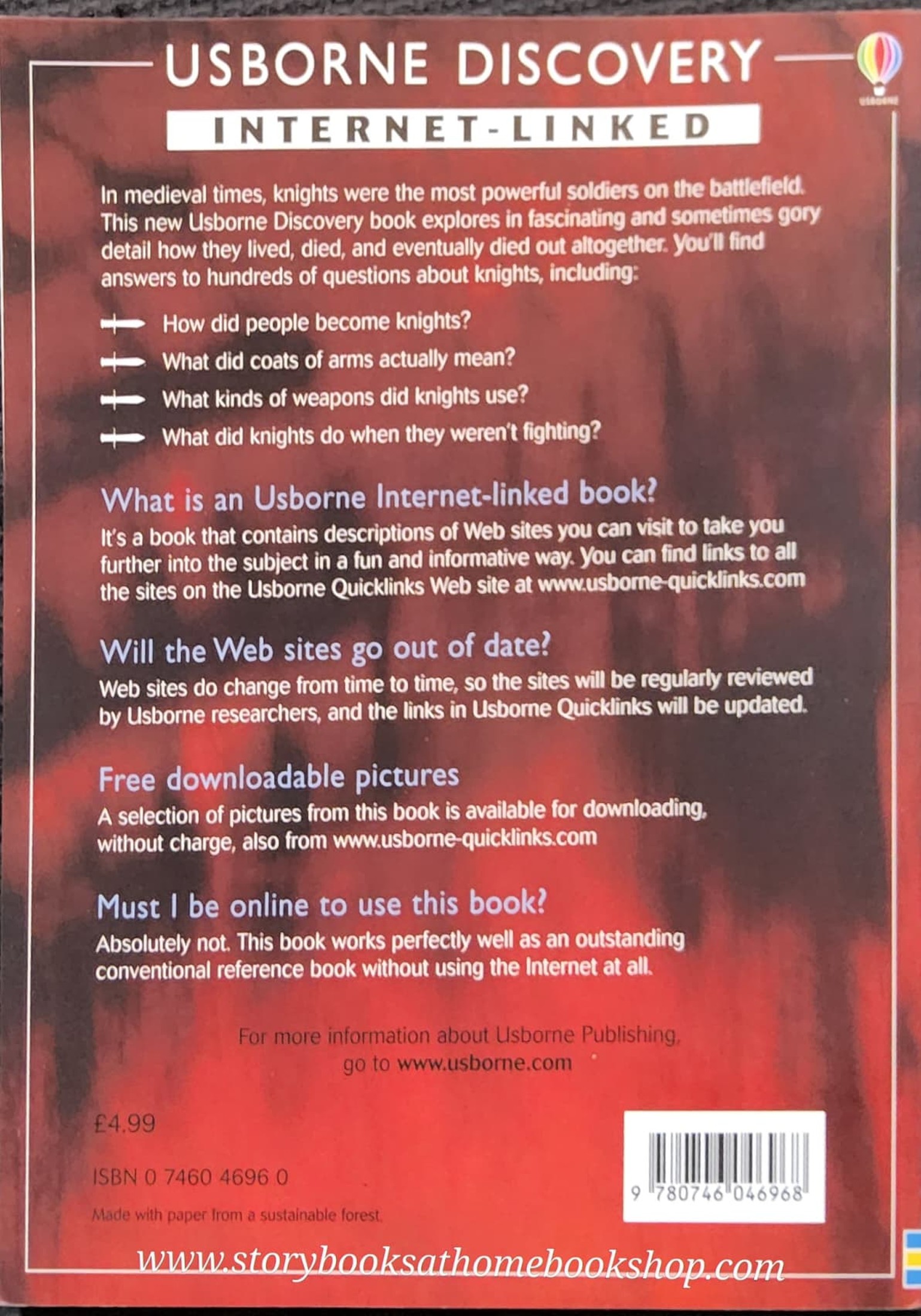 KNOWLEDGE BOOK** ♥️♥️USBORNE DISCOVERY INTERNET-LINKED: KNIGHTS