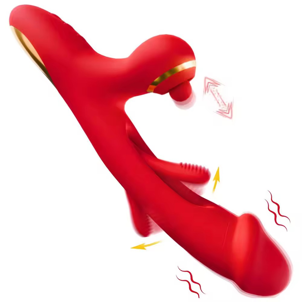 ดิลโด้ Vibrator 3 in 1 (มีลิ้นตะวัด+ลูกตุ้มกระแทก)