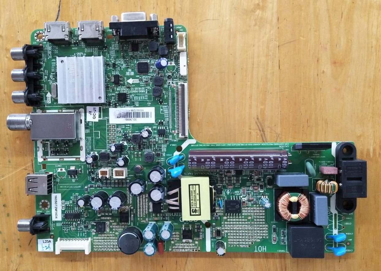 วันบอร์ดโตชิบา (One BoardTOSHIBA) บอร์ดมือสอง/พร้อใช้งาน ใช้กับรุ่น 32L3650VT พาร์ท 5800-A6M37T-0P10 เวอร์ชั่นทีบาร์HV320WHB-N80