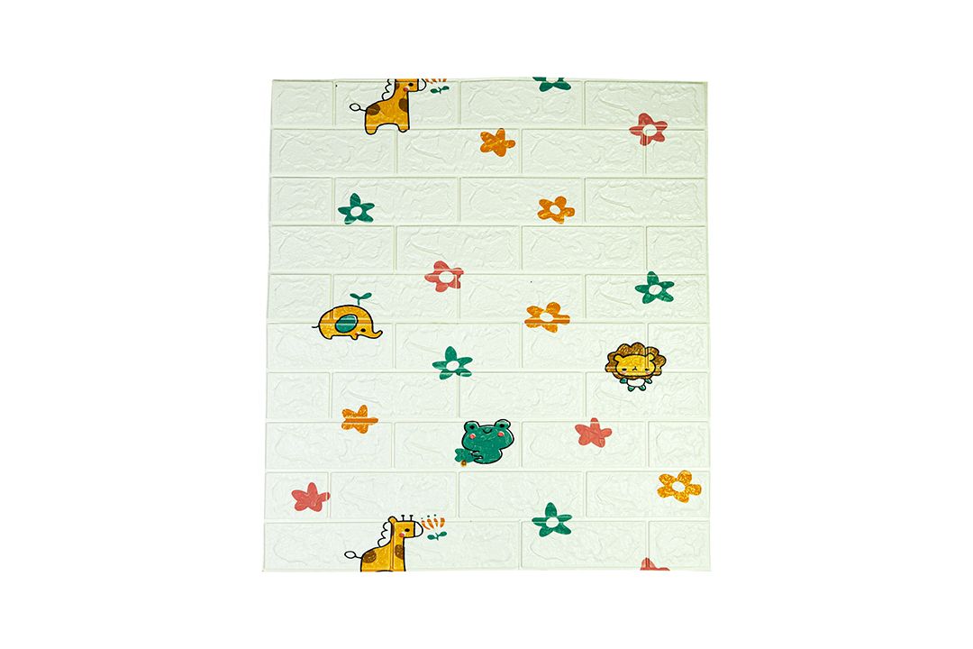 Wallpaper วอลเปเปอร์ติดผนัง 3D DIY แบบแผ่น ลาย Animal world 70x77x1 cm