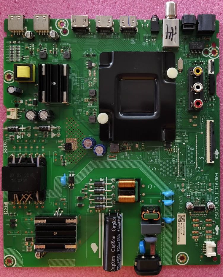 เมนบอร์ดทีวี ไฮเซน HISENSE ของแท้มือสองถอดจากเครื่อง รุ่น43A6100H พาสบอร์ด RSAG7.820.11716/ROH