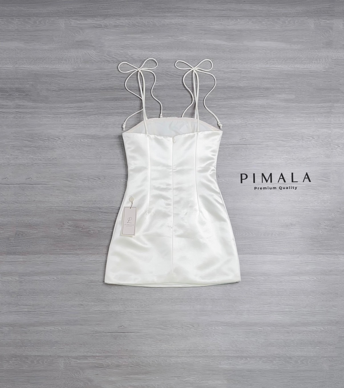 ☁️เดรสสายเดี่ยวผูกโบว์