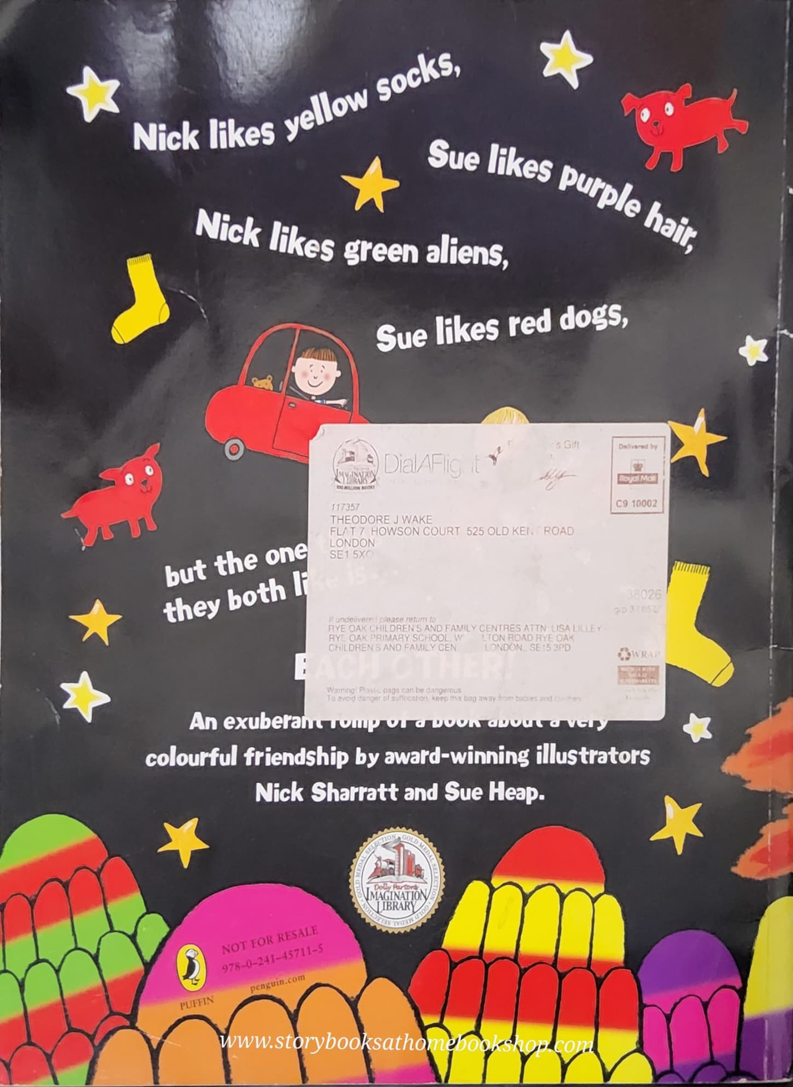 หนังสือนิทานปกอ่อน ** 🍅🍓 RED ROCKETS AND RAINBOW JELLY BY SUE HEAP AND NICK SHARRATT