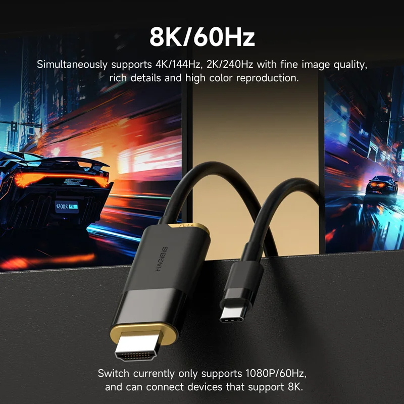 Hagibis SWC10 USB C to HDMI 8K 60Hz, Type-C to HDMI Cable Thunderbolt 3 MacBook Pro Macmini Macbook
