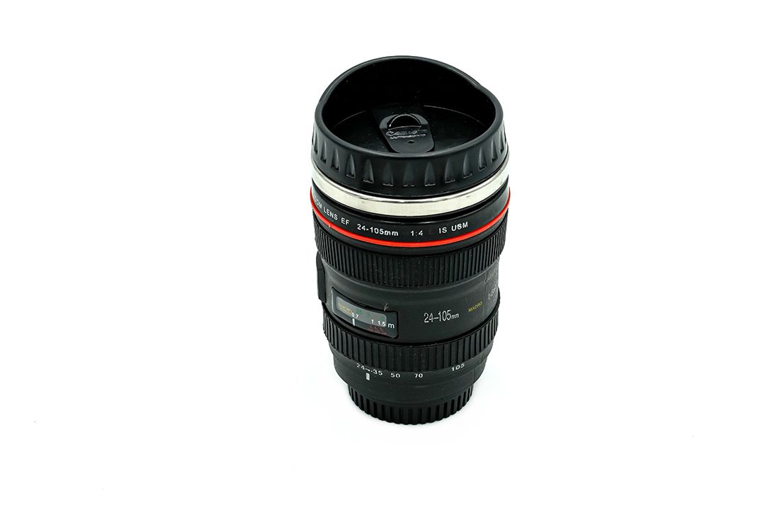 Camera lens mug แก้วน้ำเก็บอุณหภูมิ แก้วสแตนเลส ทรงเลนส์กล้อง 350 ml 8x8x14 cm