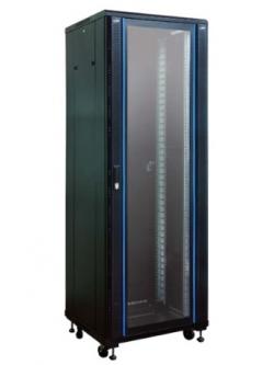 Link 19” Glass Rack 42U, (80 x 80 x 207 cm.) Black