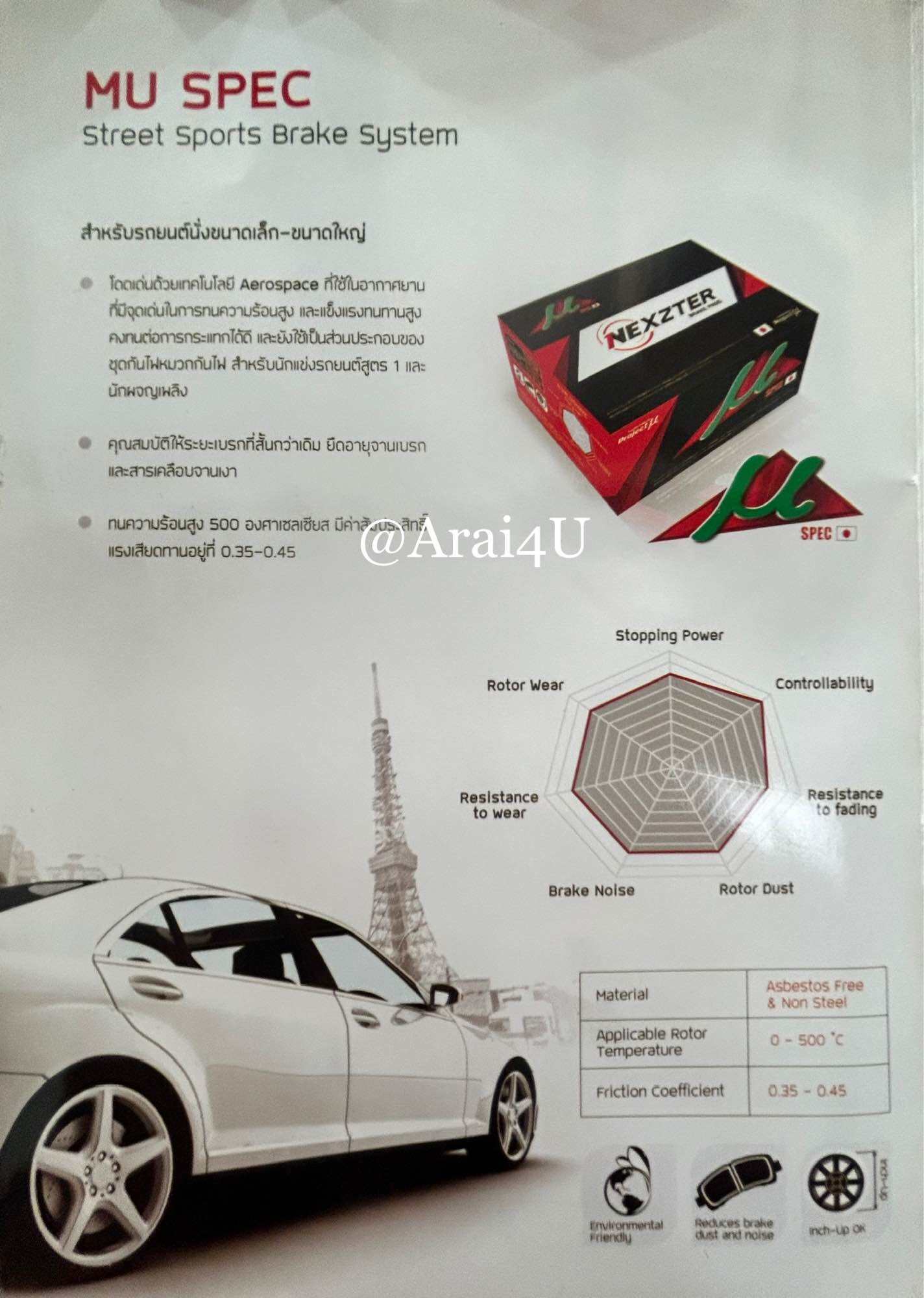 ผ้าเบรคหน้า TOYOTA ALL NEW FORTUNER 2015