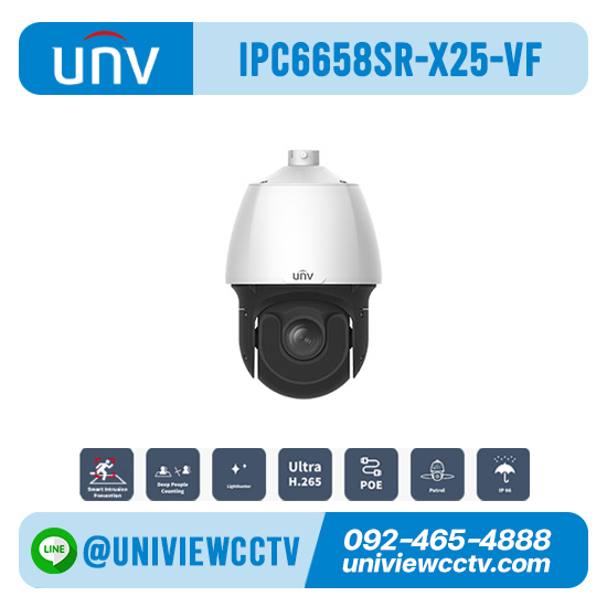 กล้องวงจรปิด UNIVIEW รุ่น IPC6658SR-X25-VF ความละเอียด 8 ล้านพิกเซล