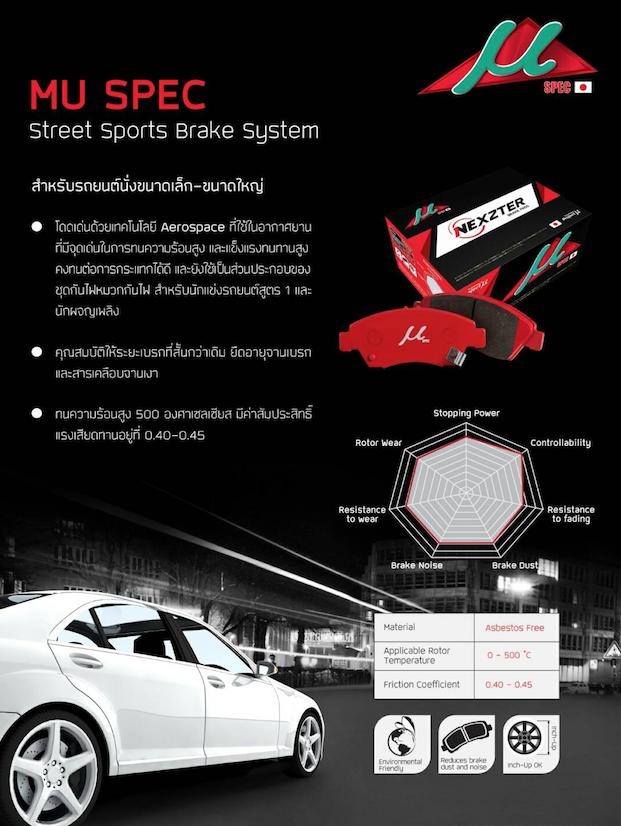 ผ้าเบรคหลัง TOYOTA CHR,CAMRY AXV70,71 Mu