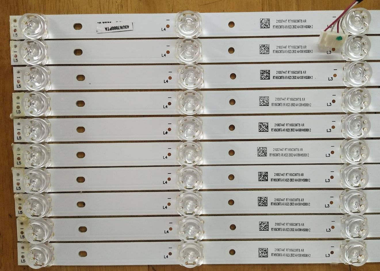 หลอดแอลอีดีแบล็คไลท์ (LED BLACK LIGHT) LG (แอลจี) อะไหล่แท้/ของถอด ใช้กับรุ่น 43UN7000PTA.BTMFKJD